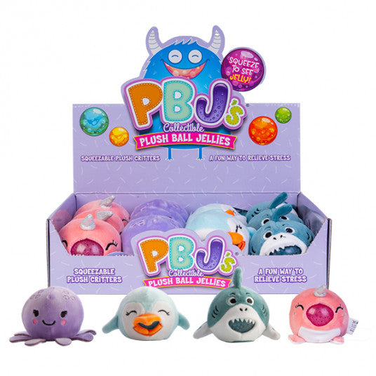 PLUSH BALL JELLIES SEA ANIMALS ASST