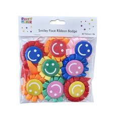 PARTY FAVOURS SMILEYFACE RIBBON BADGES
