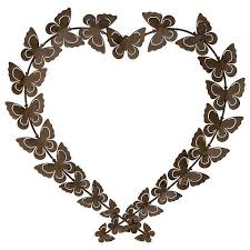 BUTTERFLIES ON HEART WALL ART