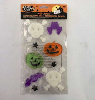 HALLOWEEN GEL WINDOW CLINGS ASST