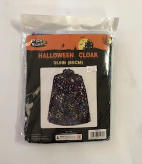 HALLOWEEN CLOAK 80CM W/NEON CLRS