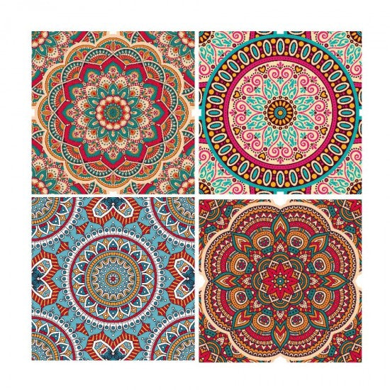 COASTERS SQR MANDALA PK4 10CM
