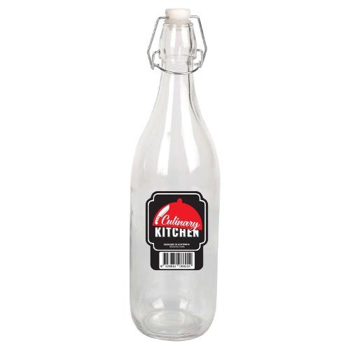 GLASS WATER BOTTLE 1LT CLEAR