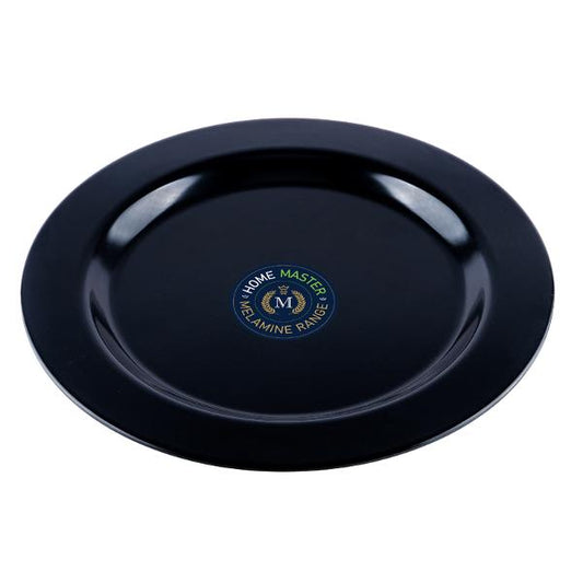 MELAMINE PLATE RND BLACK 30CM
