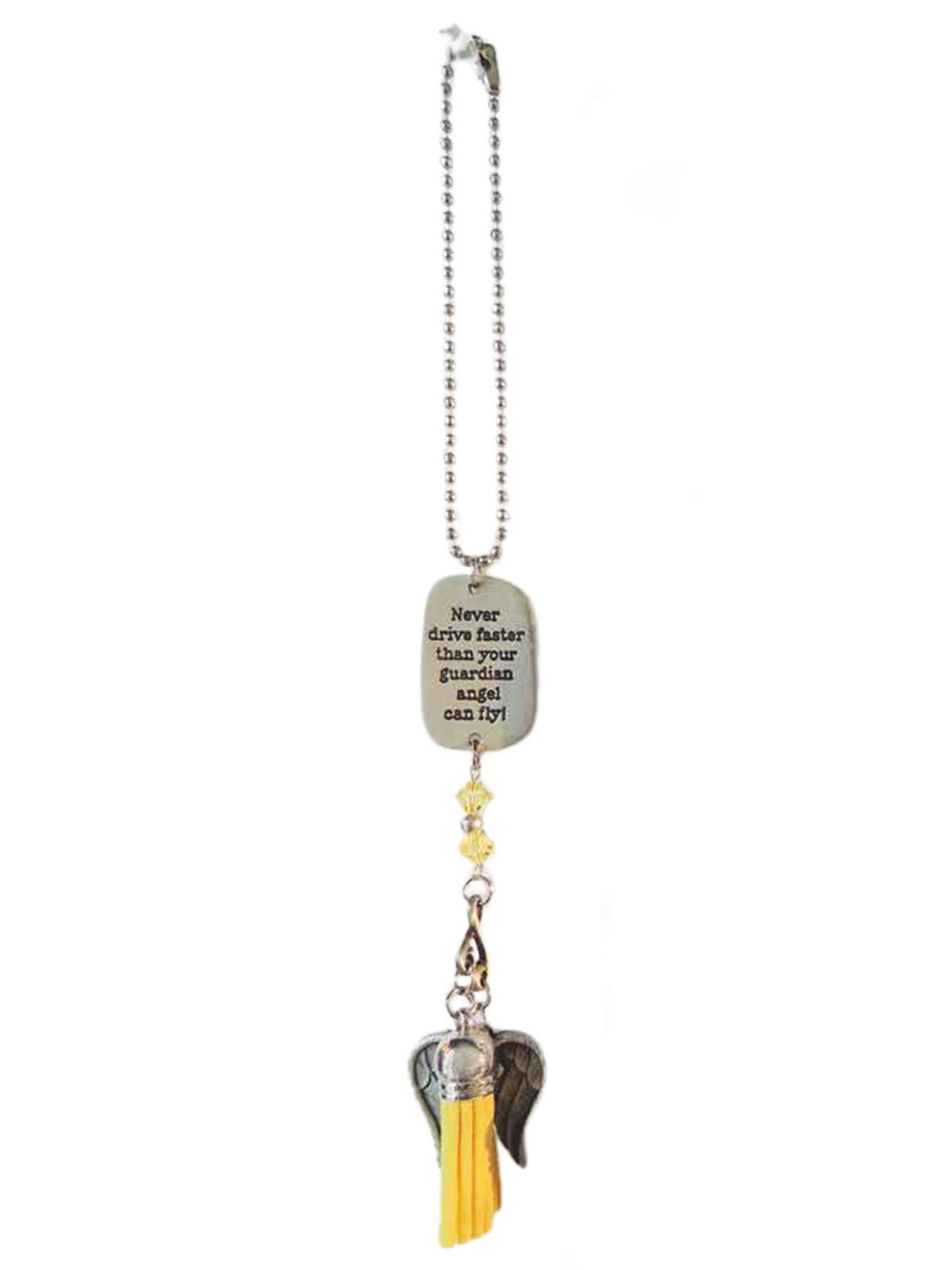 ANGEL CAR CHARMS W/TASSEL NEVER DRIVE