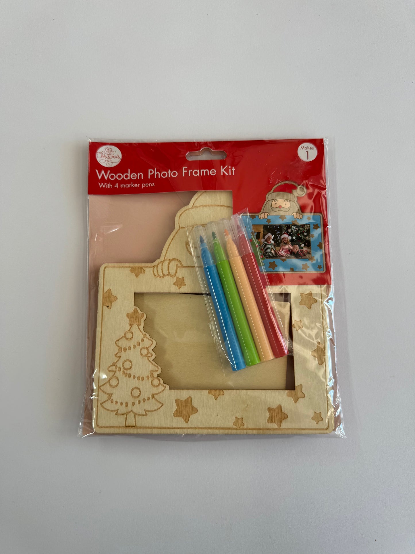 XMAS WOODEN PHOTO FRAME KIT SANTA