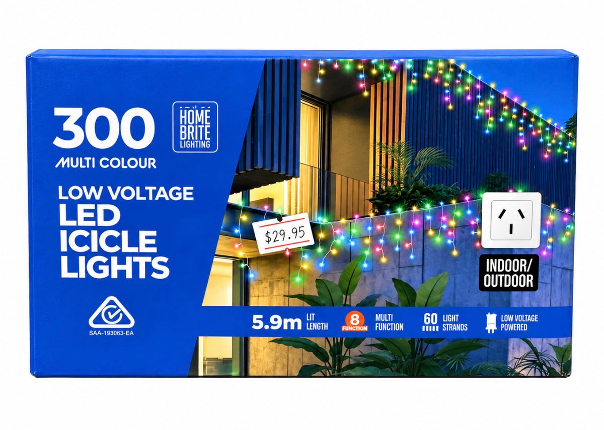 ICICLE LIGHTS LED 300PC MULTI