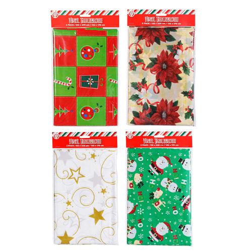XMAS TABLECLOTH VINYL ASST SIZES