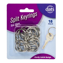 KEYRINGS SPLIT 30MM 18PK