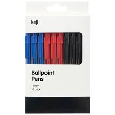 PENS BALLPOINT ASST CLRS KEJI PK10