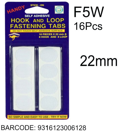 HOOK & LOOP DOTS 2MM PK16 WHITE