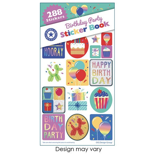 STICKER BOOK 288PC B'DAY PARTY