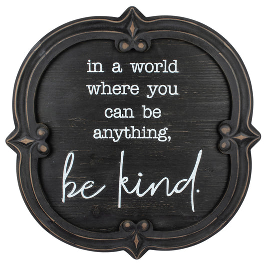 BE KIND CARVED WALL ART 60X60CM