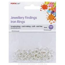 JUMP RINGS 5MM 100PK SILVER