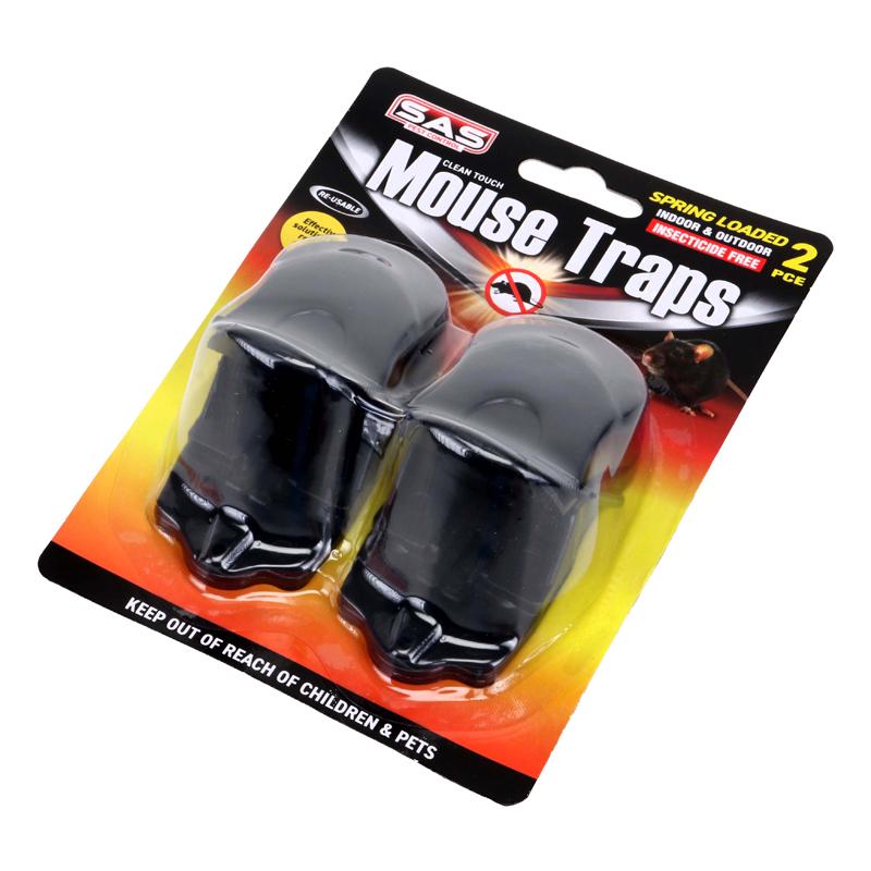 MOUSE TRAP BLACK PLASTIC PK2