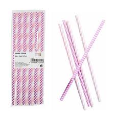 STRAWS PAPER PINK 20PC