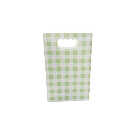 PAPER BAG GREEN GINGHAM