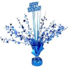 TABLE CENTREPIECE BLUE HAPPY B'DAY