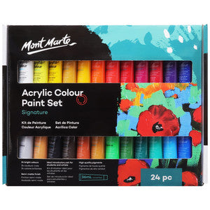 ACRYLIC COLOUR PAINT SET 24PC X 36ML