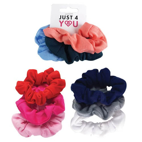 SCRUNCHIE PLAIN ASST 3PK