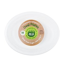 DISPOSABLE PLATES ECO OVAL WHITE PK30