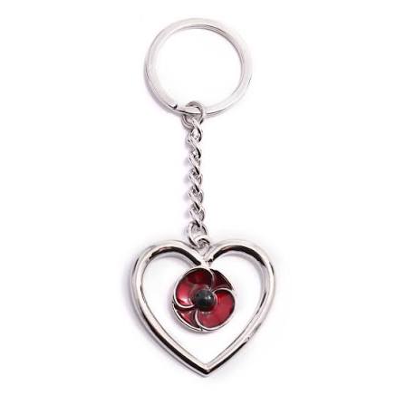 POPPY KEYRING REMEMBER KEEP TRUE