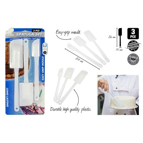 SPATULA 3PC WHITE 6-9-10CM