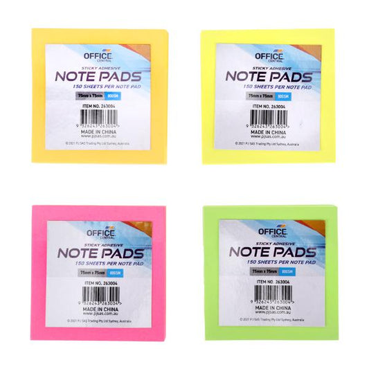STICKY NOTES FLURO 150PK