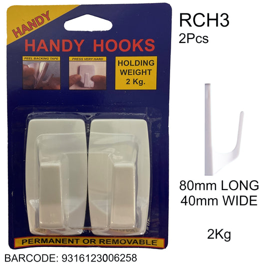 HOOKS REMOVABLE/PERMANENT 2KG PK2
