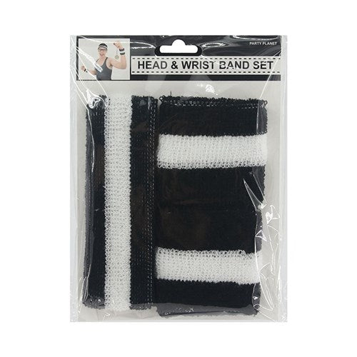 WRISTBAND 2PK & HEADBAND BLACK