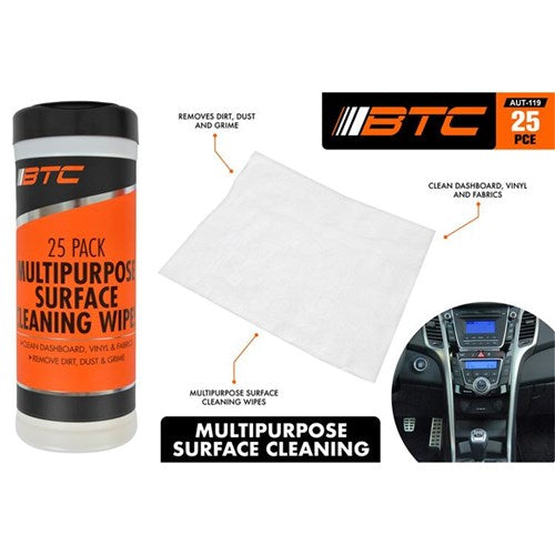 MULTIPURPOSE CLEANING WIPES 25PC