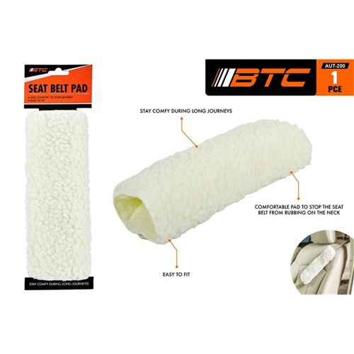 SEAT BELT PAD 23CM CREAM