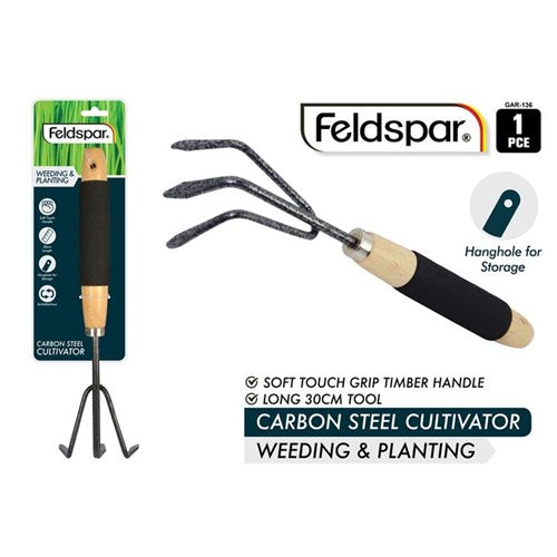 RAKE 3 TEETH CARBON STEEL 30X8CM