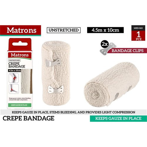BANDAGE CREPE ELASTIC 10CM X 4.5M