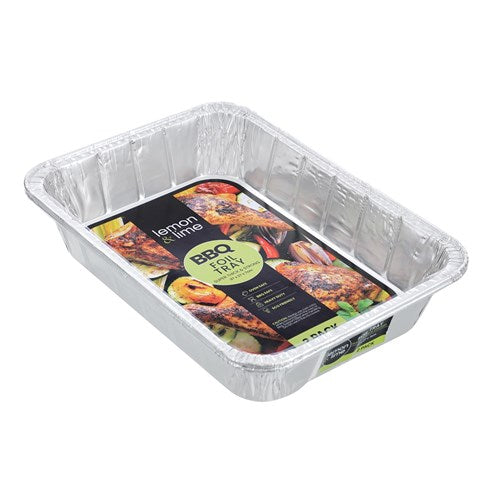 FOIL TRAY 2PK 37X27X7CM