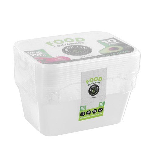 TAKEAWAY CONTAINERS RECT 1.5LT 10PK