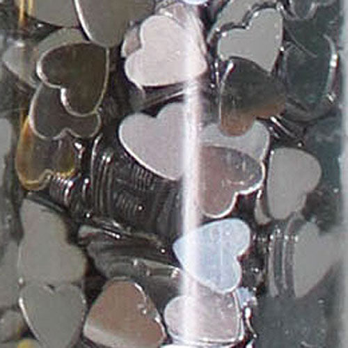 GLITTER TUBE HEARTS HOLO SILVER