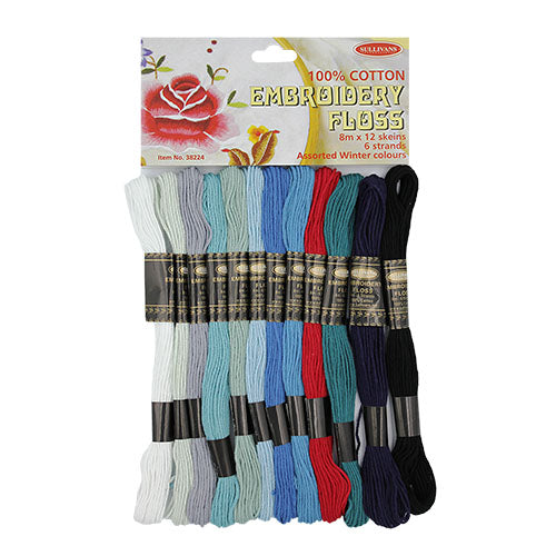 EMBROIDERY FLOSS PK 12PC WINTER