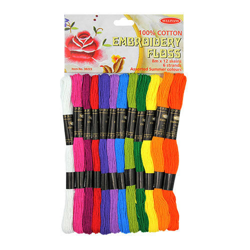 EMBROIDERY FLOSS PK 12PC SUMMER