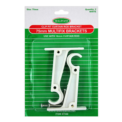 BRACKETS STAY 75MM WHITE 2PC