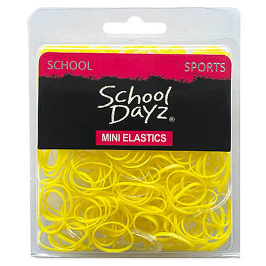 SCHOOL DAYZ MINI ELASTICS 300PK YELLOW