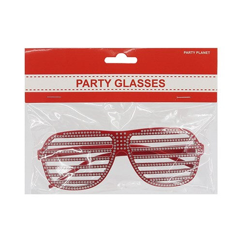 GLASSES BLING RED