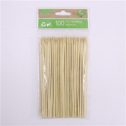 SKEWERS BAMBOO 15CM 100PK
