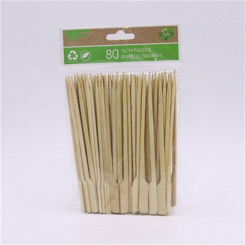 SKEWERS BAMBOO PADDLE 15CM 80PK