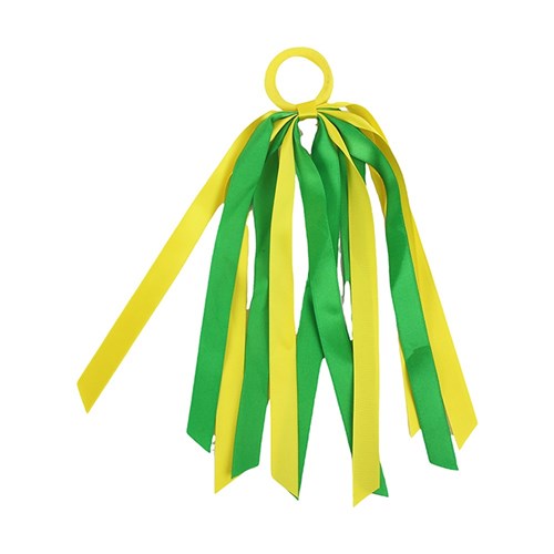 HAIR TIES TASSEL 2PK GREEN/GOLD