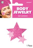 BODY JEWELLERY STARS PINK