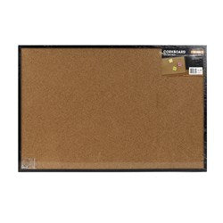 CORKBOARD BLACK FRAME 90X60CM
