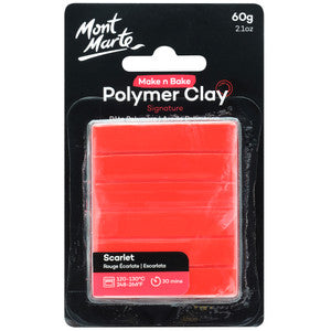 MAKE N BAKE POLYMER CLAY 60G SCARLET