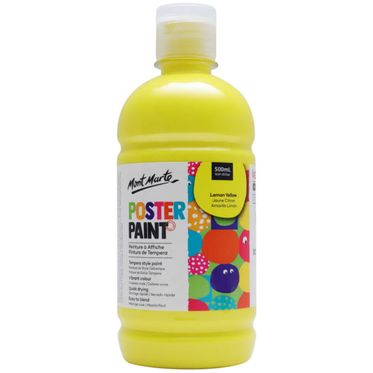 KIDS POSTER PAINT 500ML LEMON YELLOW