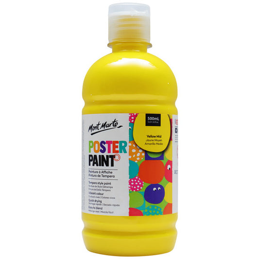 KIDS POSTER PAINT 500ML YELLOW MID